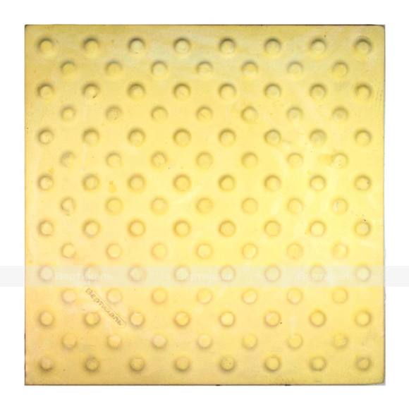 Плитка тактильная (непреодолимое препятствие, конусы шахматные), 55х300х300, бетон, жёлтая, 2 катего