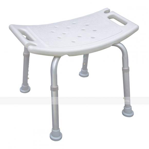 Стул-сиденье для ванной и душа "Антибак", с телескопическими ножками, без спинки, AL/HDPE, белый