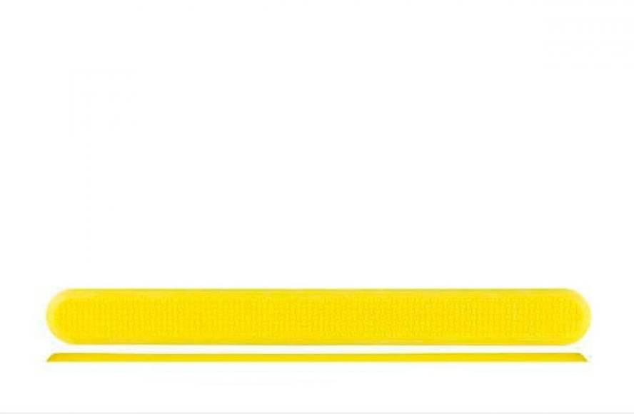 Полоса тактильная без штифта, рифление - насечки, 290x30x5, H5 мм, ПУ, желтый (направление движения,