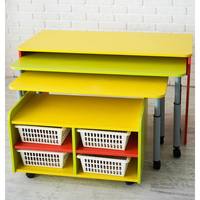 Многофункциональный детский стол для развивающей деятельности с набором корзин «Поместим все»