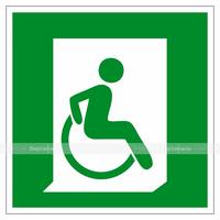 Пиктограмма Выход направо для инвалидов на кресле-коляске, 150х150 мм