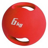 Медицинский мяч с рукояткой, 6 кг, резина, 6 кг, красный, d - ~ 26 см