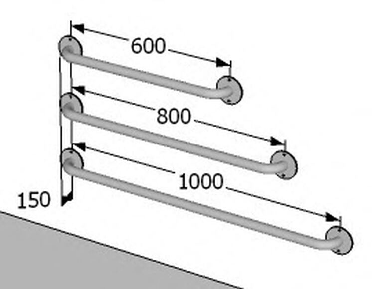 Поручень для МГН ПЛ-1-П0-С4-D38, 1500 мм