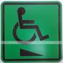 Пиктограмма с обозначением пандуса для инвалидов на креслах-колясках. 150x150х3 мм