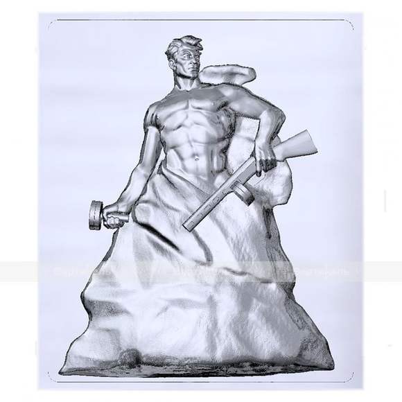 Картина 3D скульптуры «Стоять насмерть», тактильная