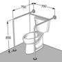 Поручень двухсторонний для туалетной комнаты ПС-2-П2-С2-D38, 700х750х850 мм