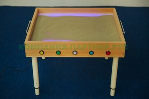 Световой стол из сосны для рисования песком (в комплект входит песок 12,5 кг), W70 L63 H63