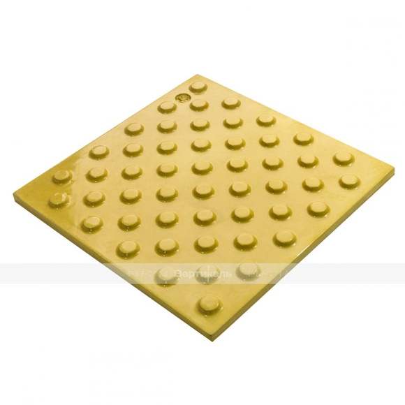 Плитка тактильная (непреодолимое препятствие, конусы шахматные) 300х300х10, полимербетон, жёлтый