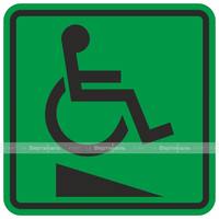 Пиктограмма с обозначением пандуса для инвалидов на креслах-колясках, полистирол, 100x100х4 мм