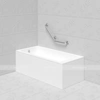 Поручень для ванны, туалета, угловой Г-образный, левый (AISI 304) 800x435мм