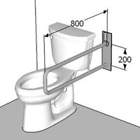Откидной поручень для туалетной комнаты ОП-1-П0-С2-D32, 800х200 мм