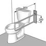 Откидной поручень для туалетной комнаты ОП-1-П0-С2-D38, 800х200 мм