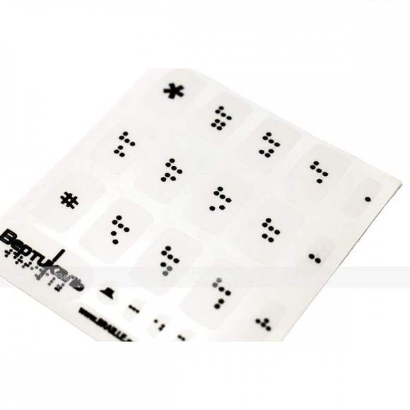 Набор наклеек для маркировки телефона азбукой Брайля, прозрачный, 110 x 120мм