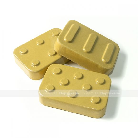 Плитка тротуарная, тактильная, (непреодолимое препятствие, конусы шахматные), бетон, жёлтый, 180х120