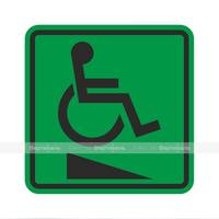 Пиктограмма с обозначением пандуса для инвалидов на креслах-колясках. 100x100х3 мм