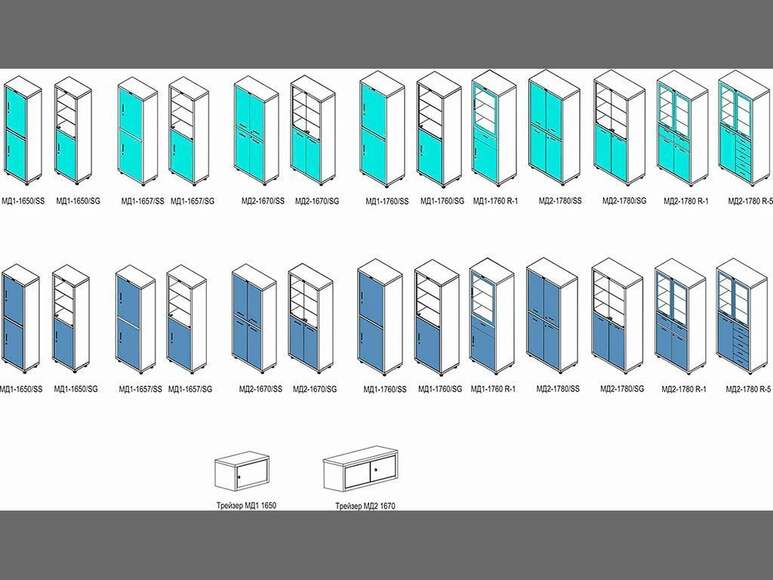 Мебель медицинская для оборудования кабинетов и палат: Шкаф МД 1 1657/SS