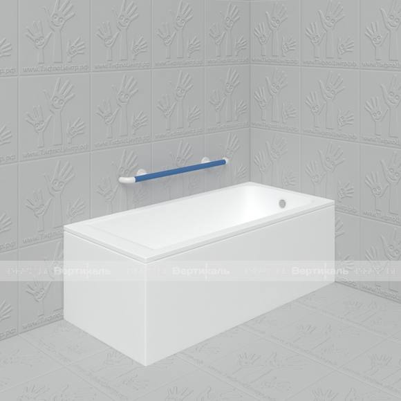 Поручень для туалета и ванной комнаты, настенный, опорный, прямой, с кронштейнами, М1, AL/PVC, kit к