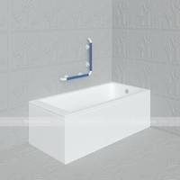 Поручень для ванны, настенный, опорный, угловой Г-образный, М1, AL/PVC, kit комплект