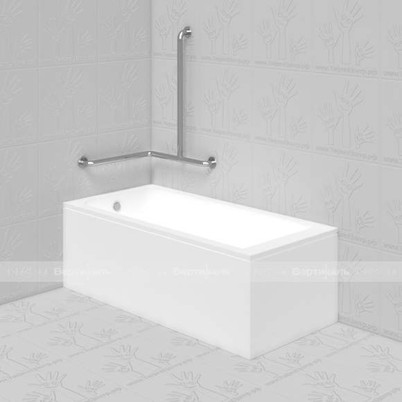 Поручень для ванны трехопорный (правый) 640x640x980мм