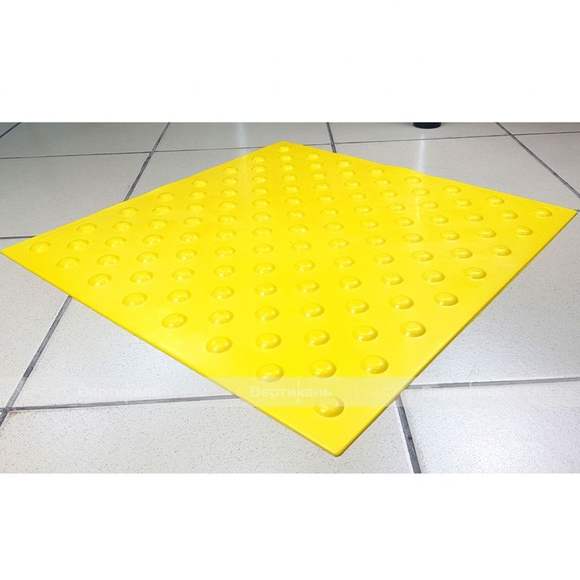 Плитка тактильная (непреодолимое препятствие, конусы шахматные) 500х500х4, ПУ, желтый