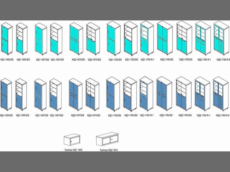 Шкаф медицинский МД 2 1670/SG