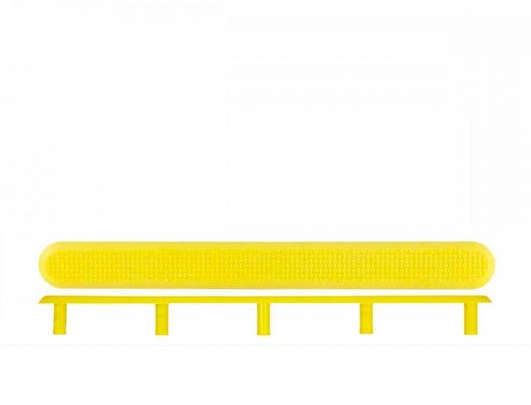 Полоса тактильная со штифтом, рифление-насечка, 290x30x25, H5 мм, I-20 мм, ПУ, желтый (направление д