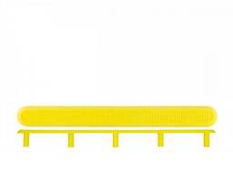 Полоса тактильная со штифтом, рифление - насечки, 290x30x25, H5 мм, I-20 мм, ПВХ, желтый (направлени