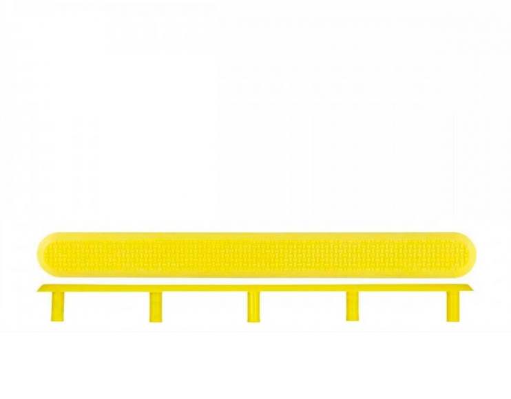 Полоса тактильная со штифтом, рифление - насечки, 290x30x25, H5 мм, I-20 мм, ПВХ, желтый (направлени