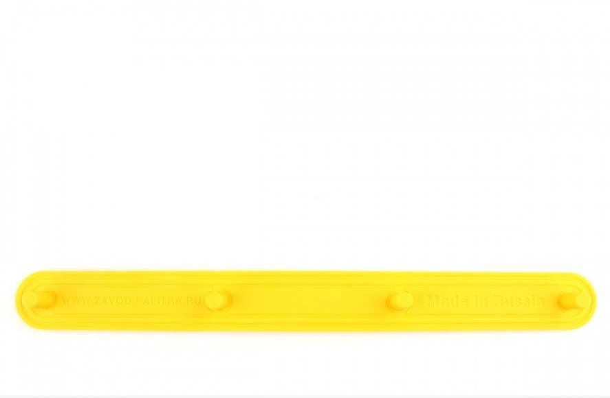 Полоса тактильная со штифтом, гладкая, 300x30x19, H4 мм, I-15 мм, ПУ, желтый (направление движения,