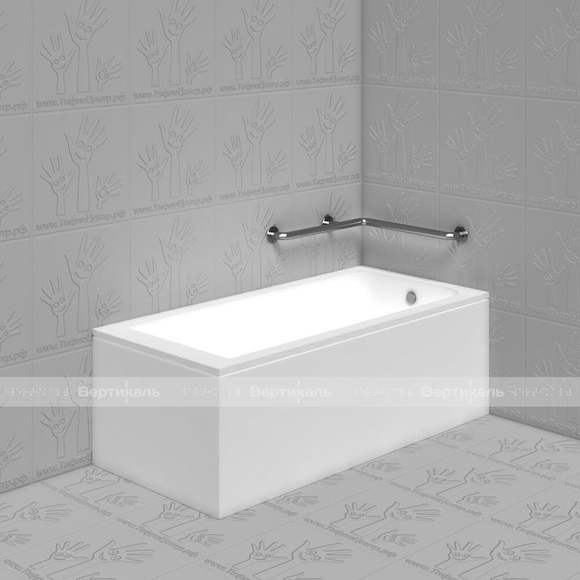 Поручень для ванны, туалета, внутренний угловой, цвет металл, 600x900мм