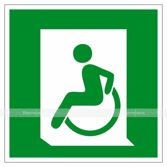 Пиктограмма Выход налево для инвалидов на кресле-коляске, 150х150 мм