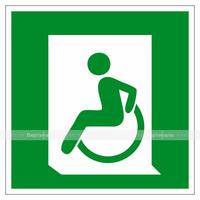Пиктограмма Выход налево для инвалидов на кресле-коляске, 200х200 мм