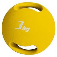 Медицинский мяч с рукояткой, 3 кг, резина, 3 кг, желтый d -  ~23.5 cм