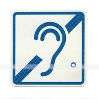 Пиктограмма G-03 Доступность для инвалидов по слуху. 100 x 100 х 3 мм
