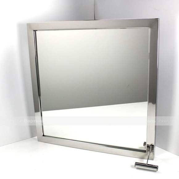 Зеркало поворотное для МГН, со сменным зеркалом, травмобезопасное, нержавеющая сталь, 400х600 мм