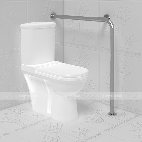 Разборный поручень для санузла (ванна, унитаз, писсуар), универсальный (AISI 304) 850x800x160мм