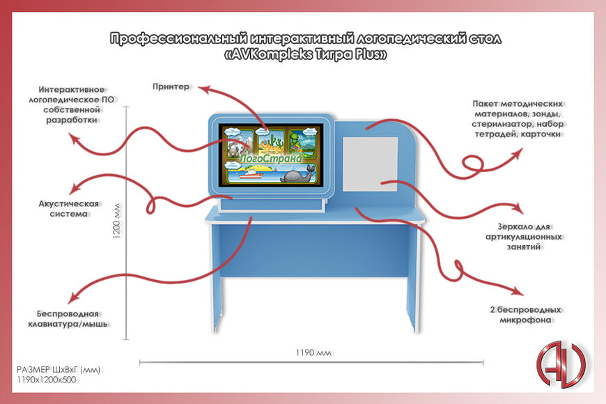 Профессиональный интерактивный логопедический комплекс «AVKompleks Тигра Plus»