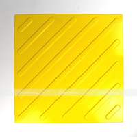 Плитка тактильная (смена направления движения, диагональ) 500x500x4, ПУ, желтый, самоклей