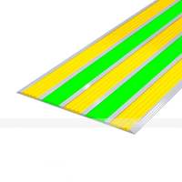 Лента противоскользящая, материал - ПВХ, в AL профиле шириной 170 мм, желтый/фотолюм